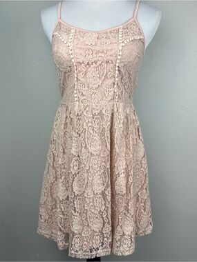 Altar’d State Blush Pink Lace Fit & Flare Dress Size Small